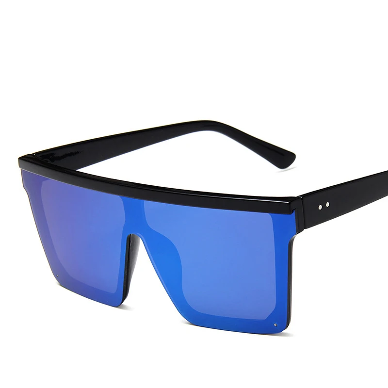 

2021 Oversized Sunglasses Women Big Frame Square Flat Top Rivet Gradient Lens Sun Glasses Female Men Vintage Mirror Shades UV400