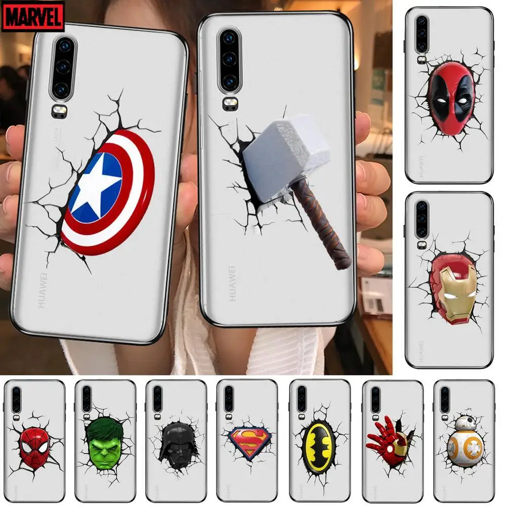 

Fashionable Marvel Anime Anime Phone Case For Huawei p50 P40 P30 P20 P10 P9 P8 Lite E Pro Plus Etui Coque Painting Hoesjes com