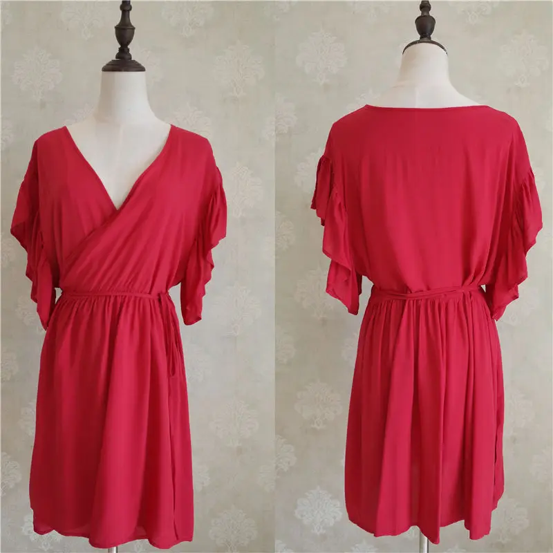 Накидка бикини с глубоким вырезом и рукавом бабочкой женская летняя пляжная