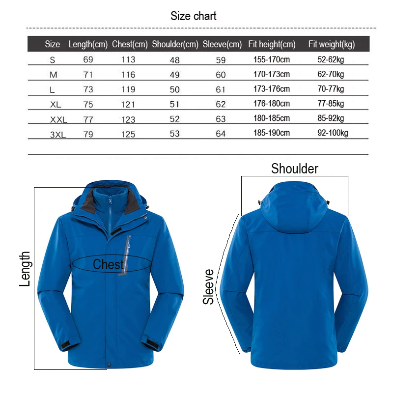 Лыжная куртка TRVLWEGO Мужская ветрозащитная Водонепроницаемая дышащая плотная