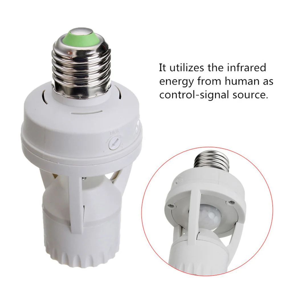 

E27 Infrared PIR Motion Sensor Light Bulb Switch Holder Converter For Energy-Saving Lamps LED Lamp