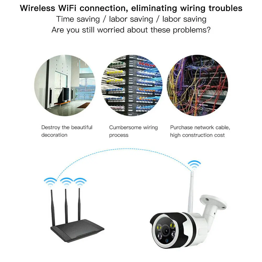 Новая wifi Беспроводная ip-камера 1080P HD Беспроводная сеть Wi-Fi ip-камера 1080P HD сетевая камера видеонаблюдения/наружная безопасность IR Nigh