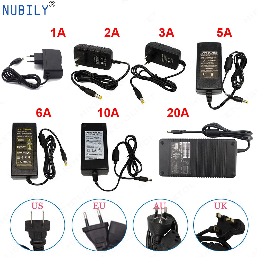 Светодиодный Питание работающего на постоянном токе 12 В в адаптор для зарядного