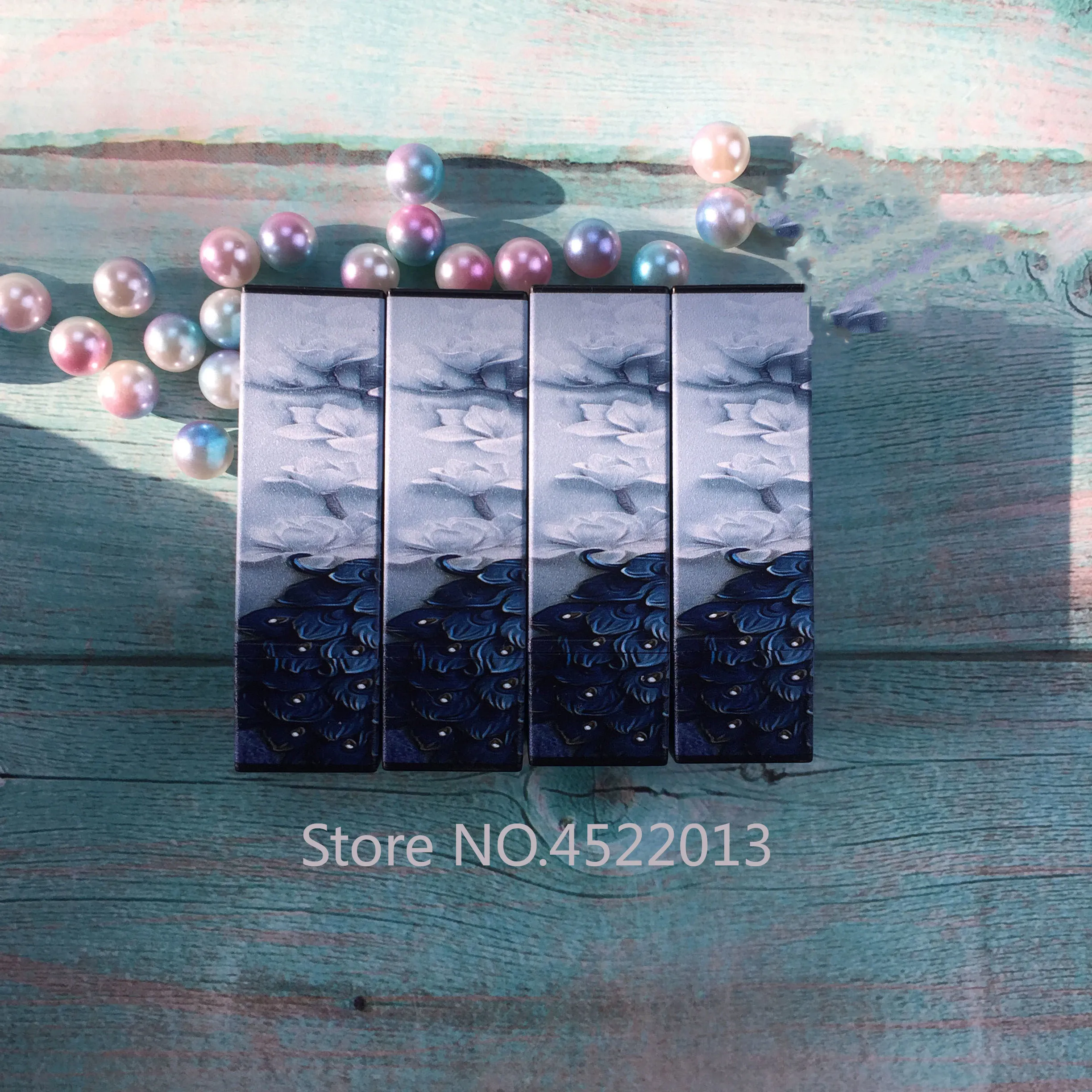 5/10/30/50pcs 3d 12.1mm Blue Peacock Butterfly Square China Style Empty Lipstick Tube Lip Balm Container Shell Packaging Makeup | Красота и