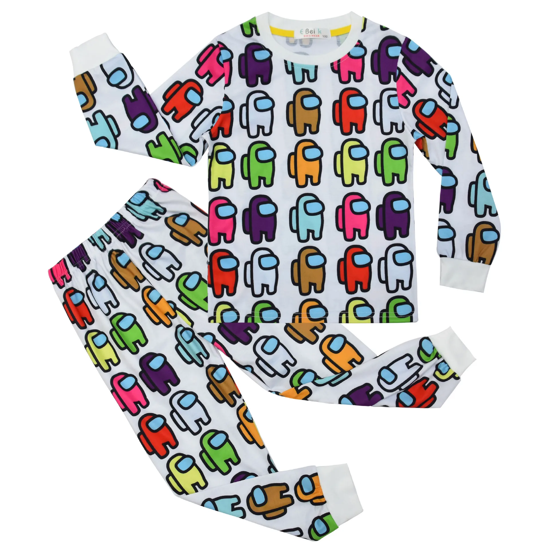

New among US children's home wear set long sleeve Two Piece Pajamas fabric soft and comfortable pajamas for boys and girls