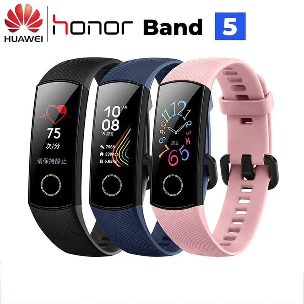 Huawei Honor Band 5 Smartband AMOLED huawei Smartwatch кровяное кислородное сердце яростный смарт-браслет для фитнеса Swiming Sport Trakcer gps