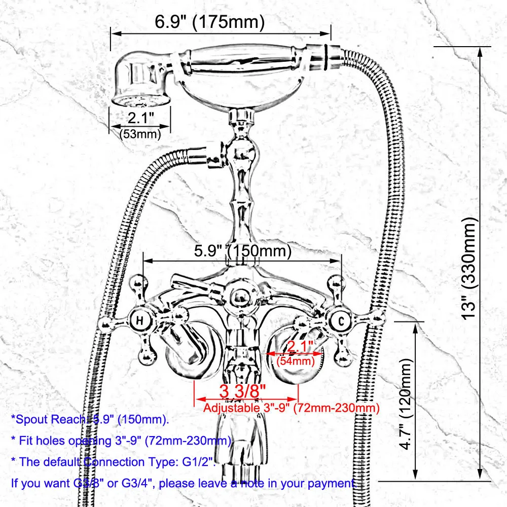 3-3/8 &quotнастенный смеситель для ванной комнаты смесители ванны и душа