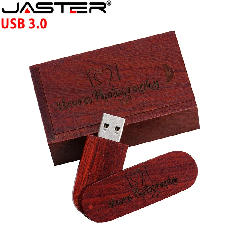 JASTER (более 1 шт. бесплатный логотип) деревянный USB3.0 + ручка накопитель в коробке 4