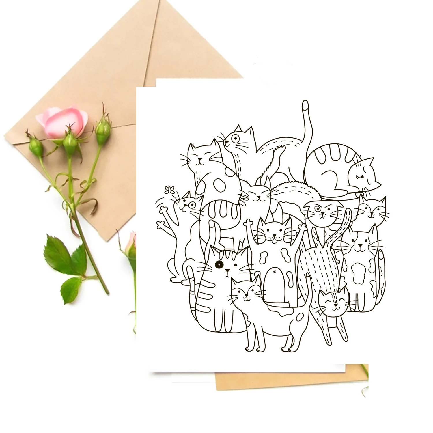 

Funny Cat Background Transparent Clear Stamps For DIY Scrapbooking/Card Making Stamps Fun Decoration Supplies
