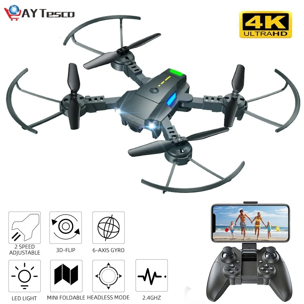 XT-10 Mini Drone 4K HD Camera WiFi FPV RC Helicopter Aerial Photography Headless mode intelligent Fixed Altitude Fold Quadcopter