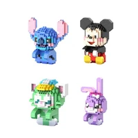 disney cartoon micro diamond block mickey mouse stellalou rabbit gelatoni cat stitch alien bricks toy display pendant nanobrick