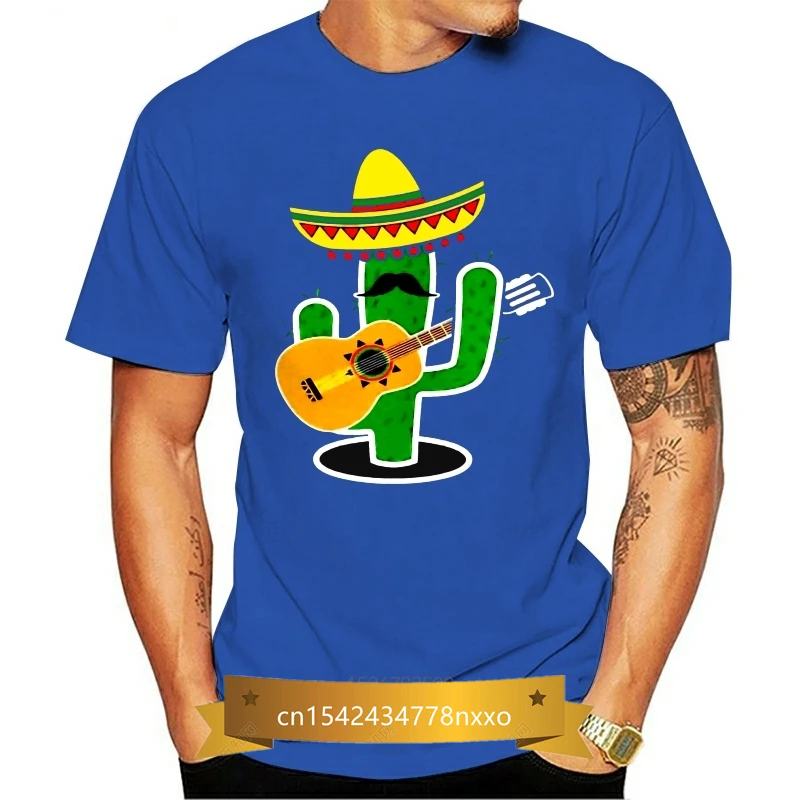 

Camisa masculina de tshirt mariachi cactus camisa mexicana guitarra sombrero bigode presente legal impresso t-shirts topo
