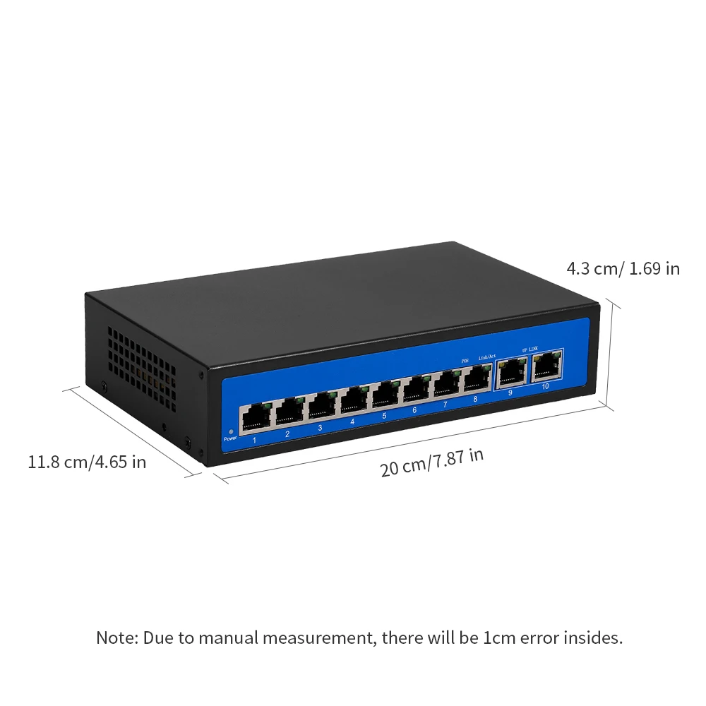 2 POE коммутатора 8 портов Ethernet Uplink Ethernet-порта 20 Гбит/с + ZWD-8 2BZKN-X для беспроводной