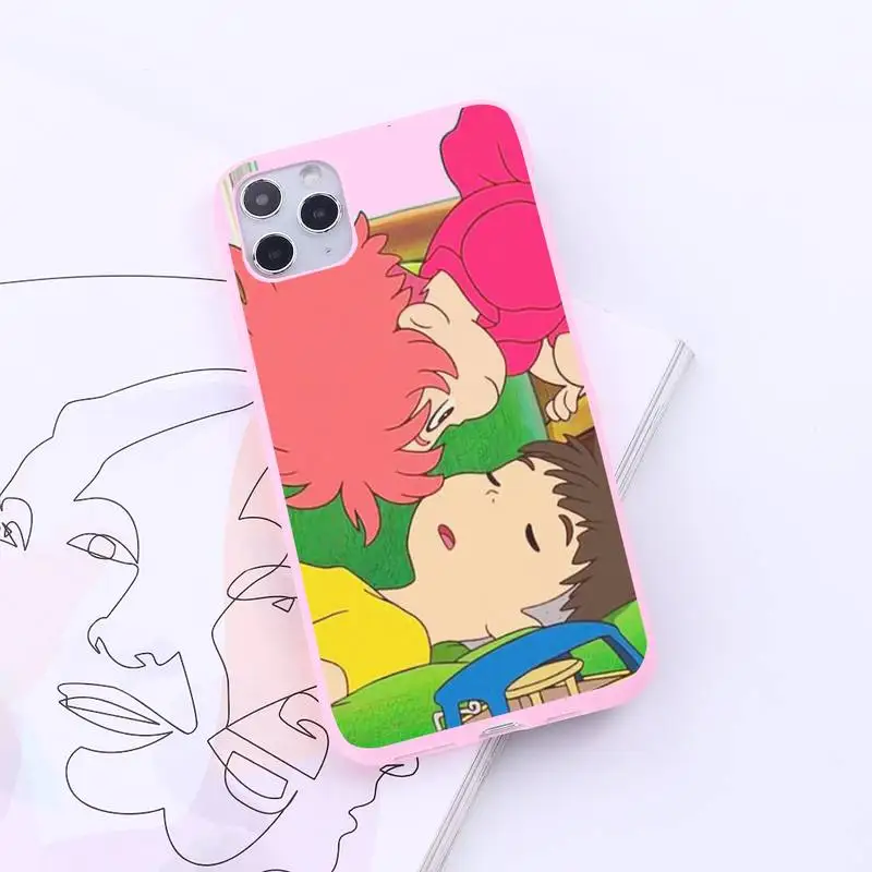 

Hayao Miyazaki anime ponyo Phone Case Candy Color for iPhone 6 7 8 11 12 s mini pro X XS XR MAX Plus