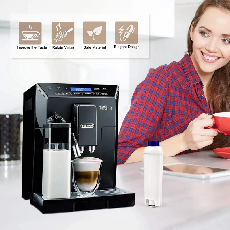 Фильтр для кофемашины Delonghi DLSC002, 12 шт. совместимый с картриджем ECAM ETAM EC680 EC800.