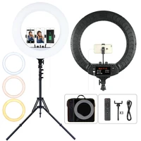 fosoto 18 inch led ring light 2700 6500k photography lighting camera phone ringlight makeup ring lamp with tripod and remote
