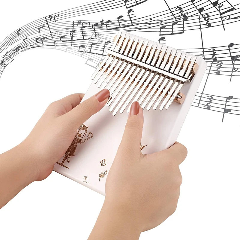 

17 Keys Thumb Piano Finger Piano Hand Piano Wooden Finger Piano with Tuning Hammer Instrument Kit for Adult Beginners