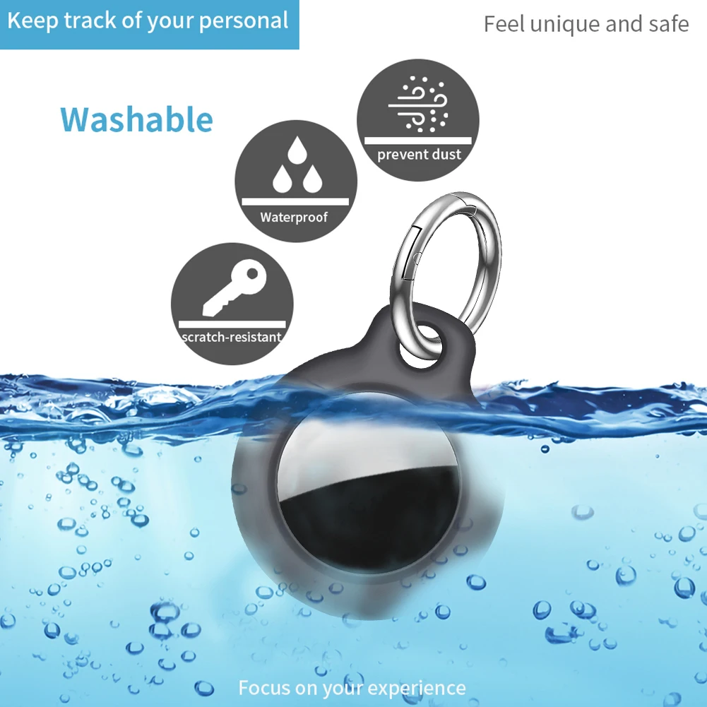 

Anti Lost Case Keychain for Apple Airtag Case Waterproof Protective Skin Cover with Key Ring Locator Device for Airtag Keychain