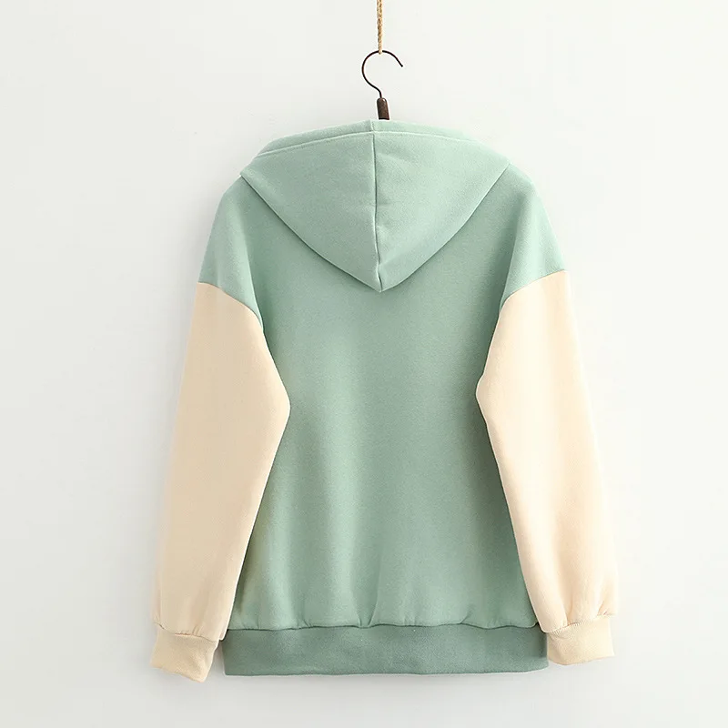 Women Cartoon Dinosaur Funny Hoodies Sweatshirts Hooded Plus Velvet Warm Pullovers 2021 Winter Femme Harajuku Tracksuits 24459