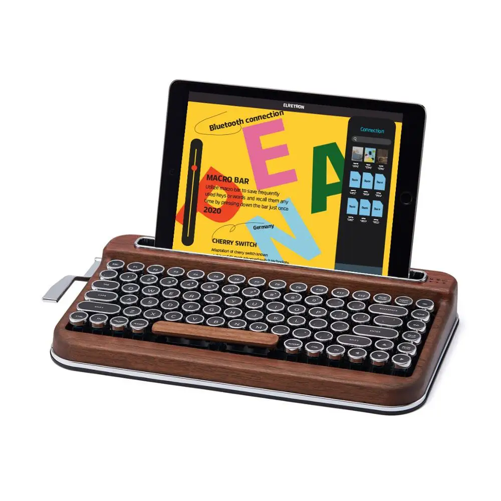 Механическая Bluetooth клавиатура PENNA в стиле ретро 85 клавиш Cherry MX Swift Keyclick Steam Punk