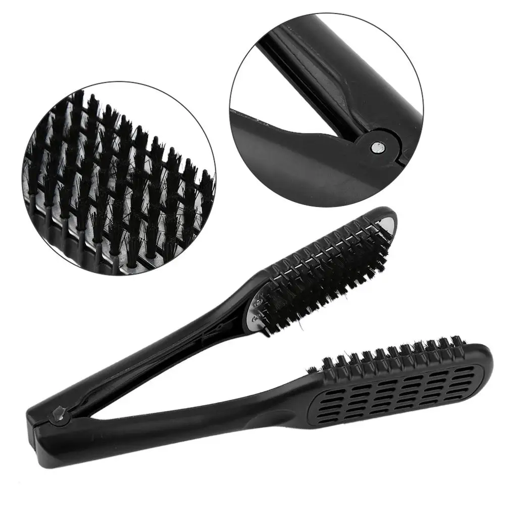 Керамическая расческа для выпрямления волос двухсторонняя щетка зажим