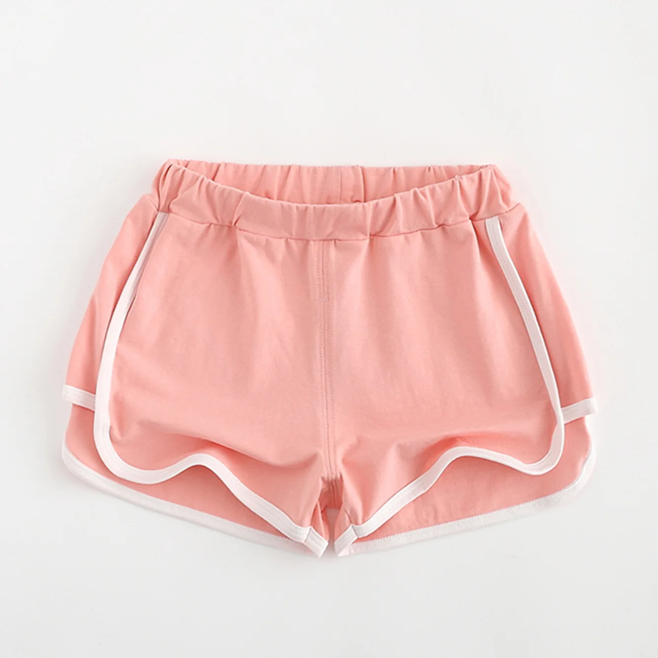 

Лето 2021, новые детские спортивные шорты, детские однотонные пляжные спортивные шорты из лайкры и хлопка со средней талией