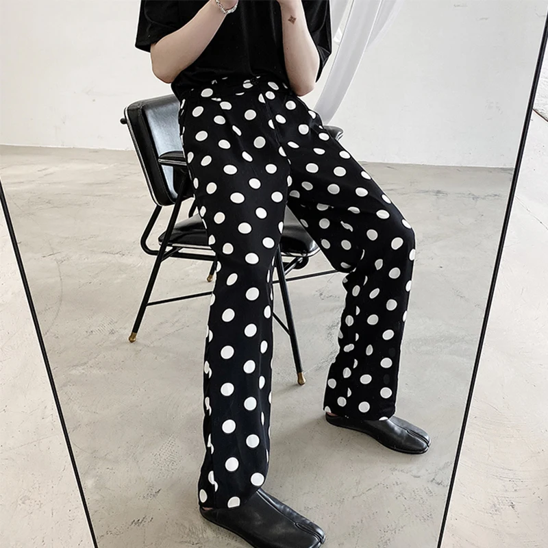 

Pants wide leg new style draping casual wave point summer pants men's trend versatile fried loose ins good looking mop