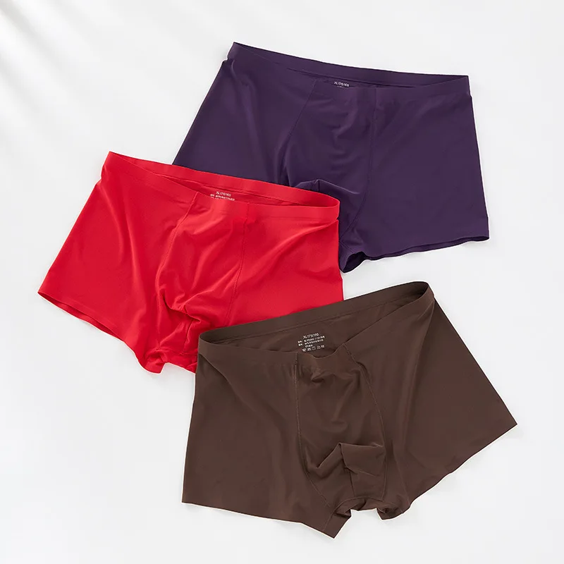 

3pcs Sexy Male Panties Men's Underpants Boxers Men Seamless Ice Silk Boxershorts Transparent Underwear Cueca Boxers Homme