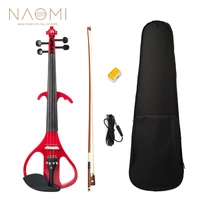 naomi 44 size electric violin set solidwood body ebony tailpiece w paris eye inlay brazilwood bowrosinaudio cable