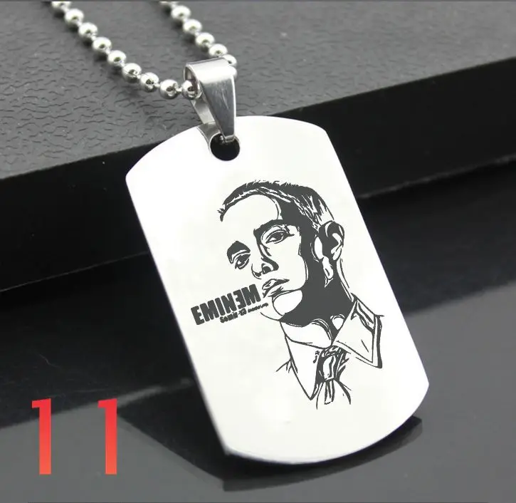 Eminem XH01 классический брелок из нержавеющей стали модные гравировальные бирки стальная подвеска-открытка для ожерелья