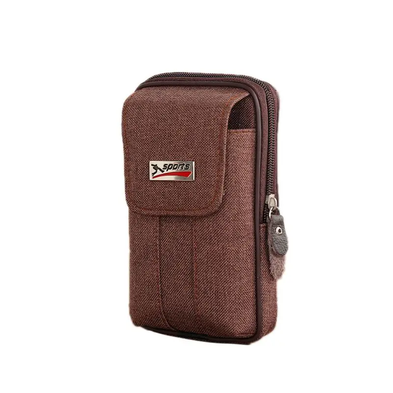 Мужская повседневная поясная сумка Холщовый ремень подвесной чехол переносной