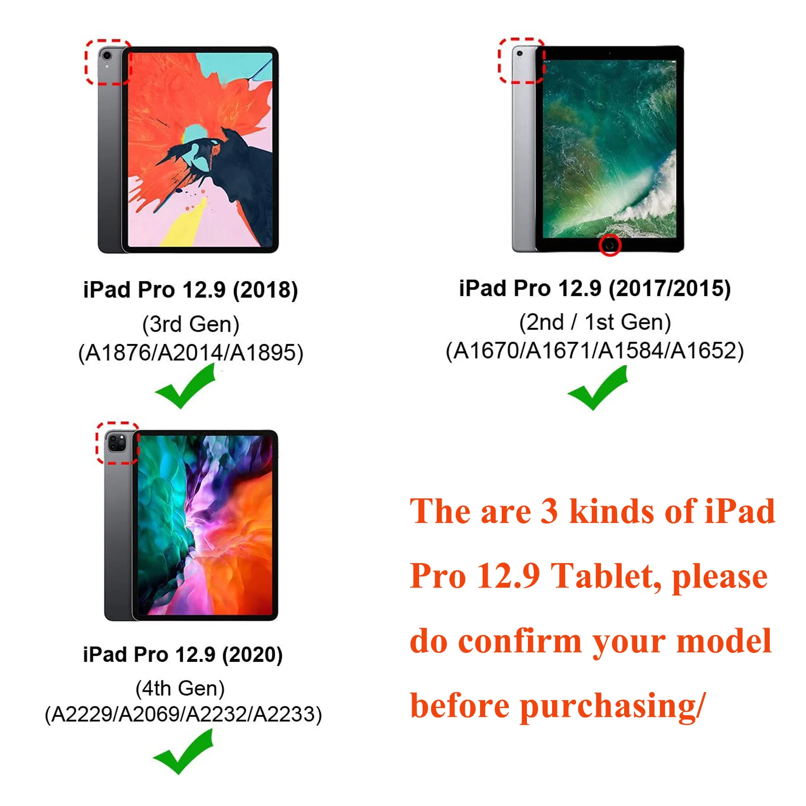 Чехол для iPad Pro 12 9 2015 2017 выпуска искусственная кожа тройная Складная жесткая