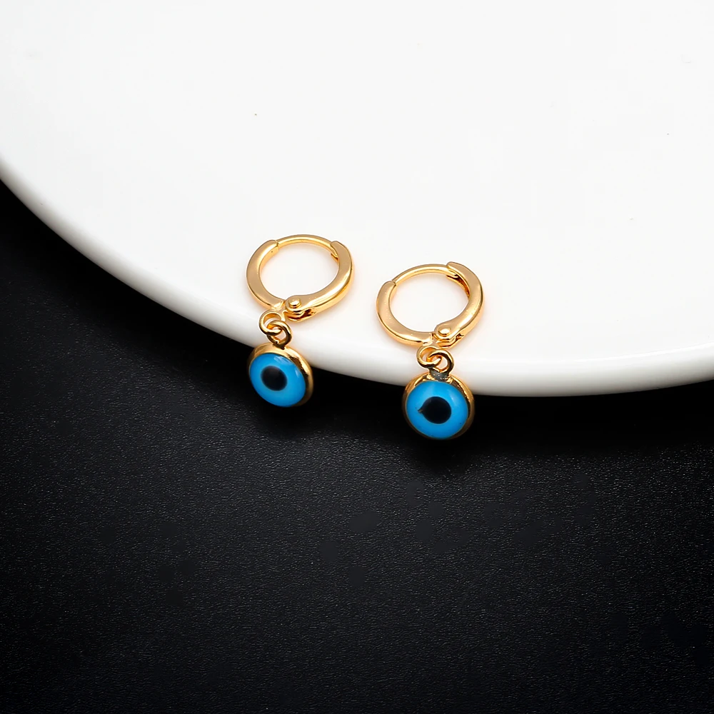 EVIL EYE золотистые серьги-подвески Цвет Медь Висячие красные синие турецкий глаз висячие серьги модные украшения для женщин Дамские EY6456