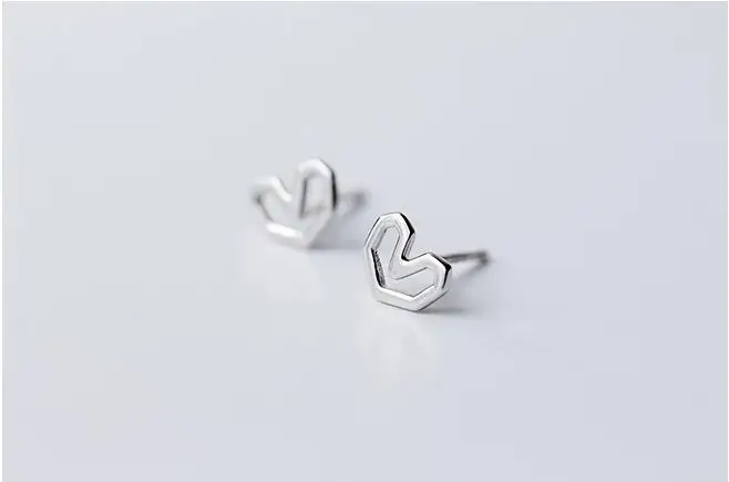 Silver Trusta, 925 пробы, серебряные ювелирные изделия, модные милые миниатюрные серьги-гвоздики 0,7 см X 0,6 см с милым сердечком, подарок для девочек, детей, леди, DS194 - Окраска металла: Silver
