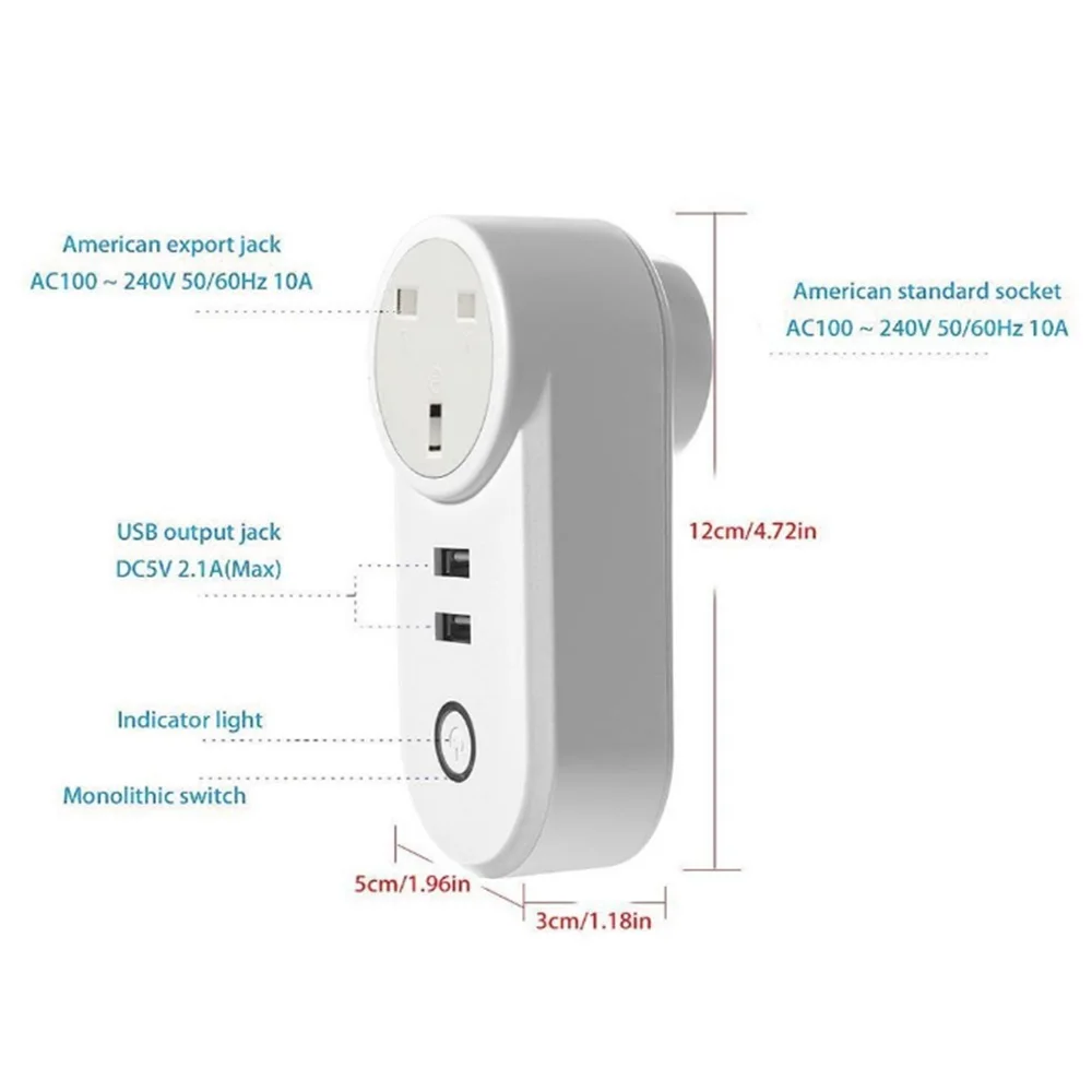 2 шт. UK HK MY SG Smart Plug с двумя портами usb 10A домашняя Автоматизация Wi-Fi розетка