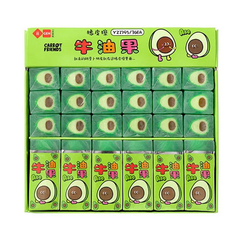 

1Pcs Kawaii Fruit Avocado Eraser for Pencil Student Drawing Sketch Pencil Eraser Rubber Art Supplies School Supplies Stationery