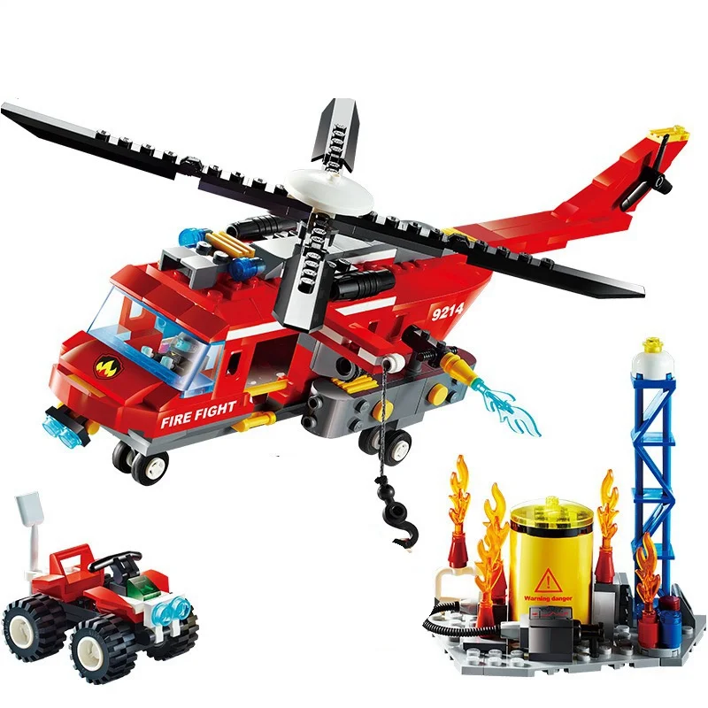 

Blocks City Series The Fire Plane Soldiers 374Pcs Model Building Blocks Toys for Children Assemble City Car Block Toy