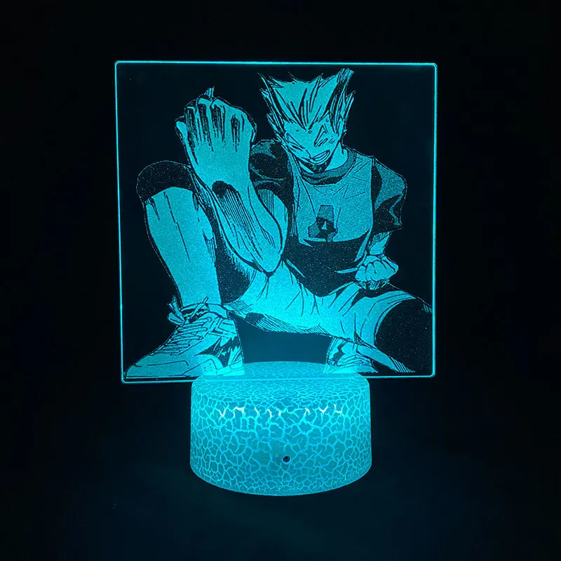 

Аниме фигурки Yu Nishinoya Haikyuu, 3D лампа с рисунком, светодиодные акриловые ночники, RGB манга, спальня, стол, красочное украшение для дома