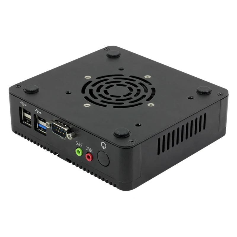 BEBEPC безвентиляторный мини ПК 2 * COM Intel Celeron J1900 четырёхъядерники Dual LAN Windows 10 Ubuntu