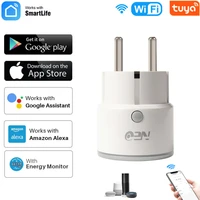 10a eu smart wifi plug with power monitor smart home wireless socket outlet timer plugs works with alexa google home tuya app