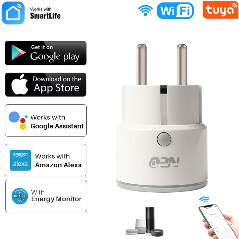 Умная розетка с Wi-Fi 10 а монитором питания | Электроника