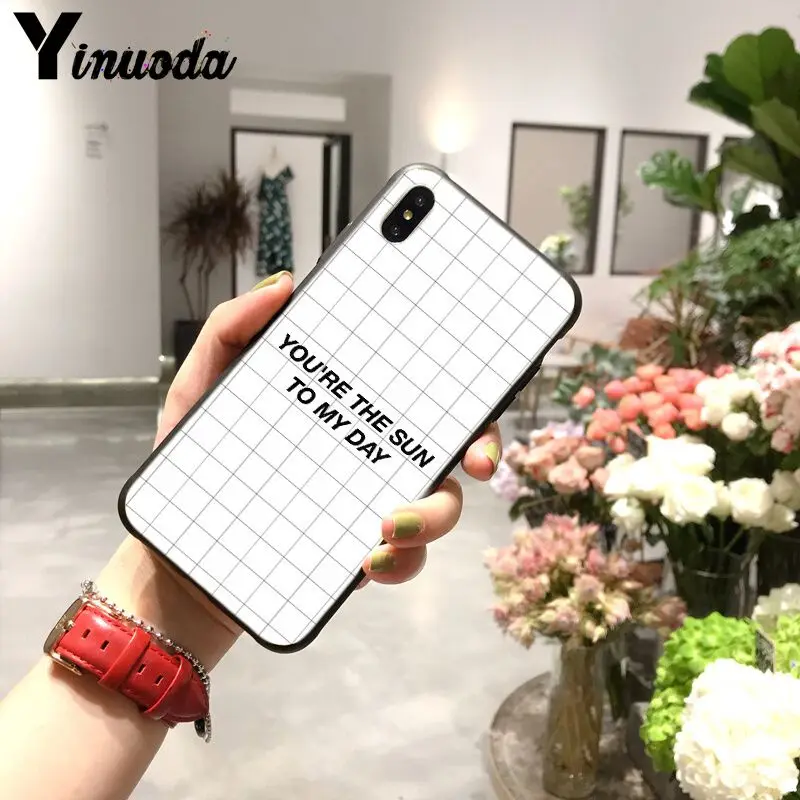 Yinuoda в черно белую клетчатую полоску красивый чехол для телефона iPhone 6S 6plus 7plus 8 8Plus
