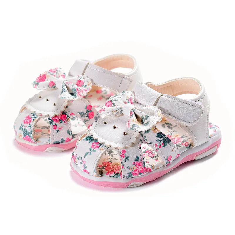 

2021 New Summer Children Shoes Leather Toddler Girls Sandals Flower Princess Shoes Soft Baby Sandals Size 15-25