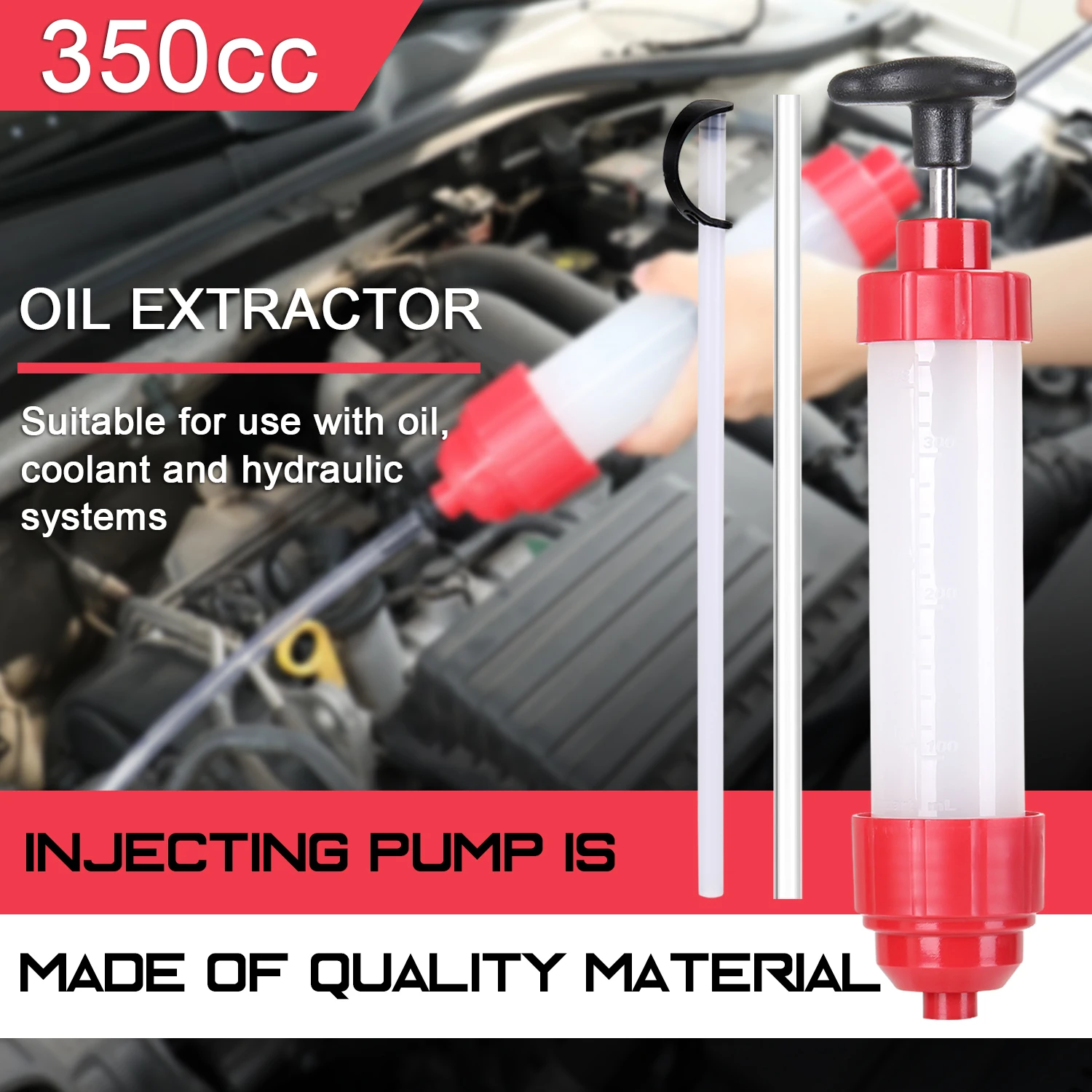 

350cc Oil Extractor Filling Bottle Transfer Manual Operation Automotive Fluid Extraction Car Fuel Pump