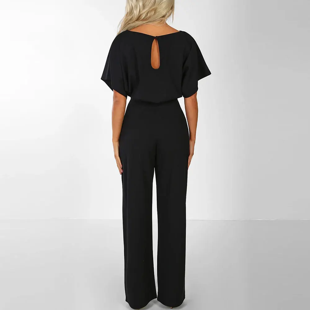 Комбинезон Женский Повседневный с коротким рукавом элегантный длинный