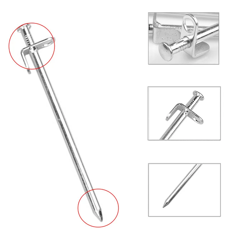 

Zezzo® 8/4/2 Pcs Heavy Duty Steel Metal Tent Nail For Camping Stakes Pegs Ground Nail