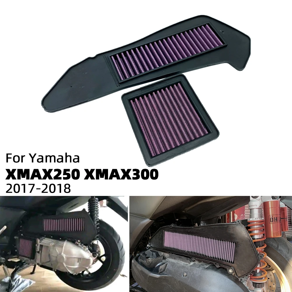 For YAMAHA XMAX250 XMAX300 Motorcycle Air Filter Air Intake Cleaner Engine Protect Cover XMAX X MAX 250 300 2017 - 2018 2pcs