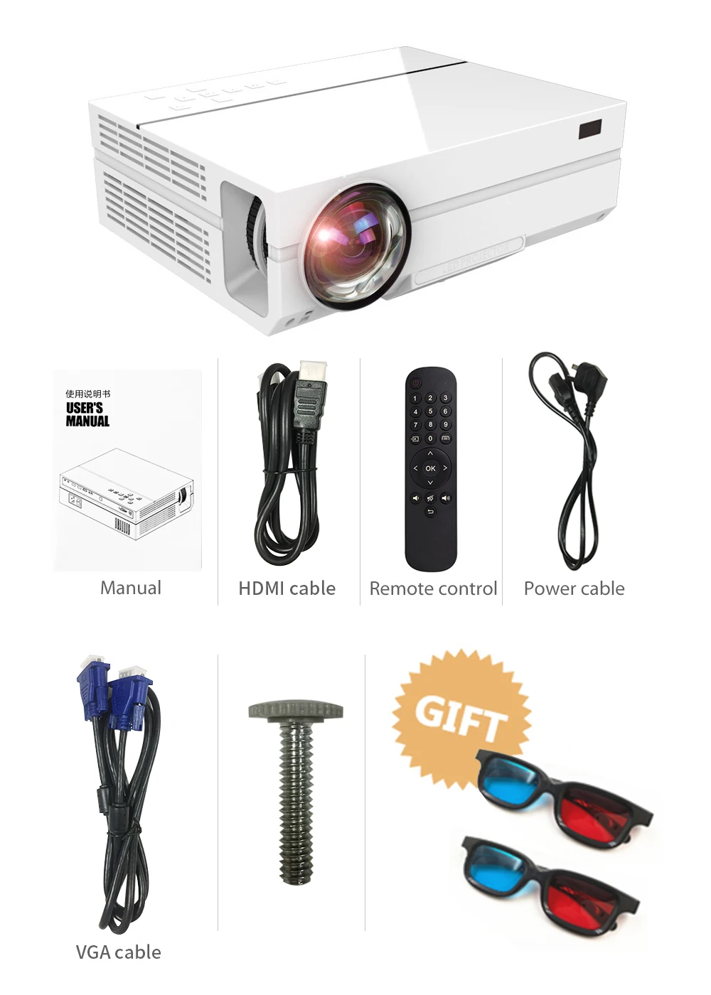 ALSTON T26 серия Full HD 1080P проектор 6500 люмен Домашний кинотеатр HDMI VGA USB tv 3D T25 T26 проектор с подарком