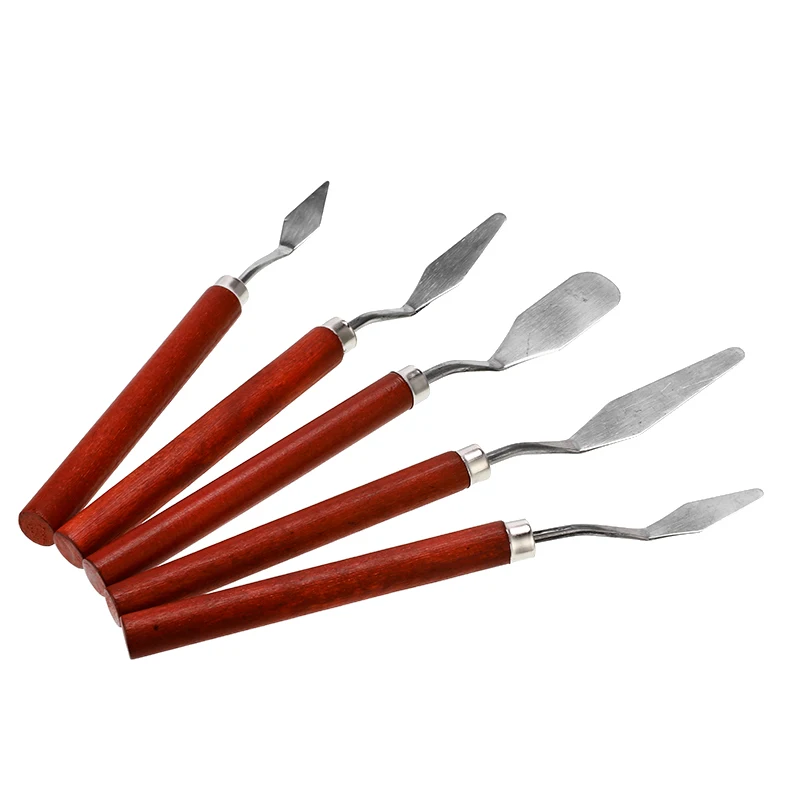 

5 шт., профессиональные гибкие лезвия из нержавеющей стали для картины маслом