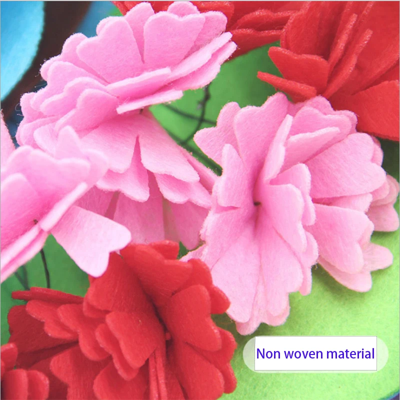 

Non Woven Hand Holding Bouquet Mother's Day Teacher's Day Gift Kindergarten Homework Children DIY Handmade Material Bag